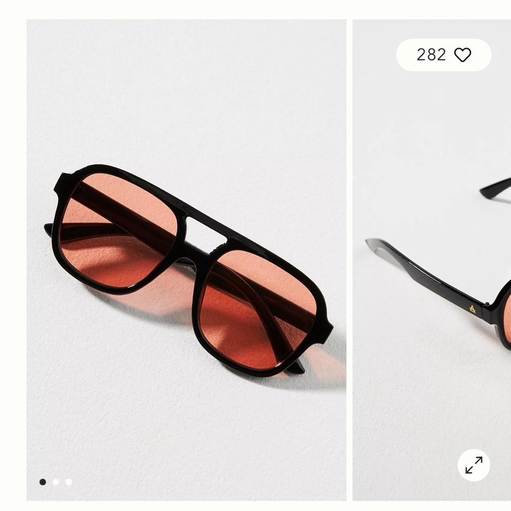 Anthropologie Black Sunglasses with Orange Lenses